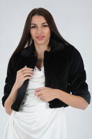 Siyah Bebe Yaka Peluş Bolero 0105134.01 - 1