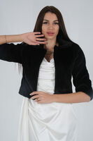Siyah Bebe Yaka Peluş Bolero 0105134.01 - 2
