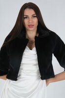 Siyah Bebe Yaka Peluş Bolero 0105134.01 - 3