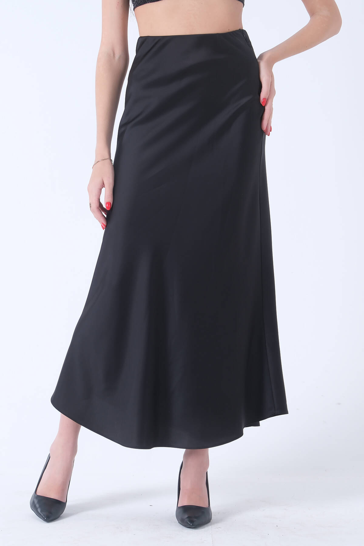 Siyah Bel Lastikli Saten Etek 3979463.01 - Ardanewline (1)