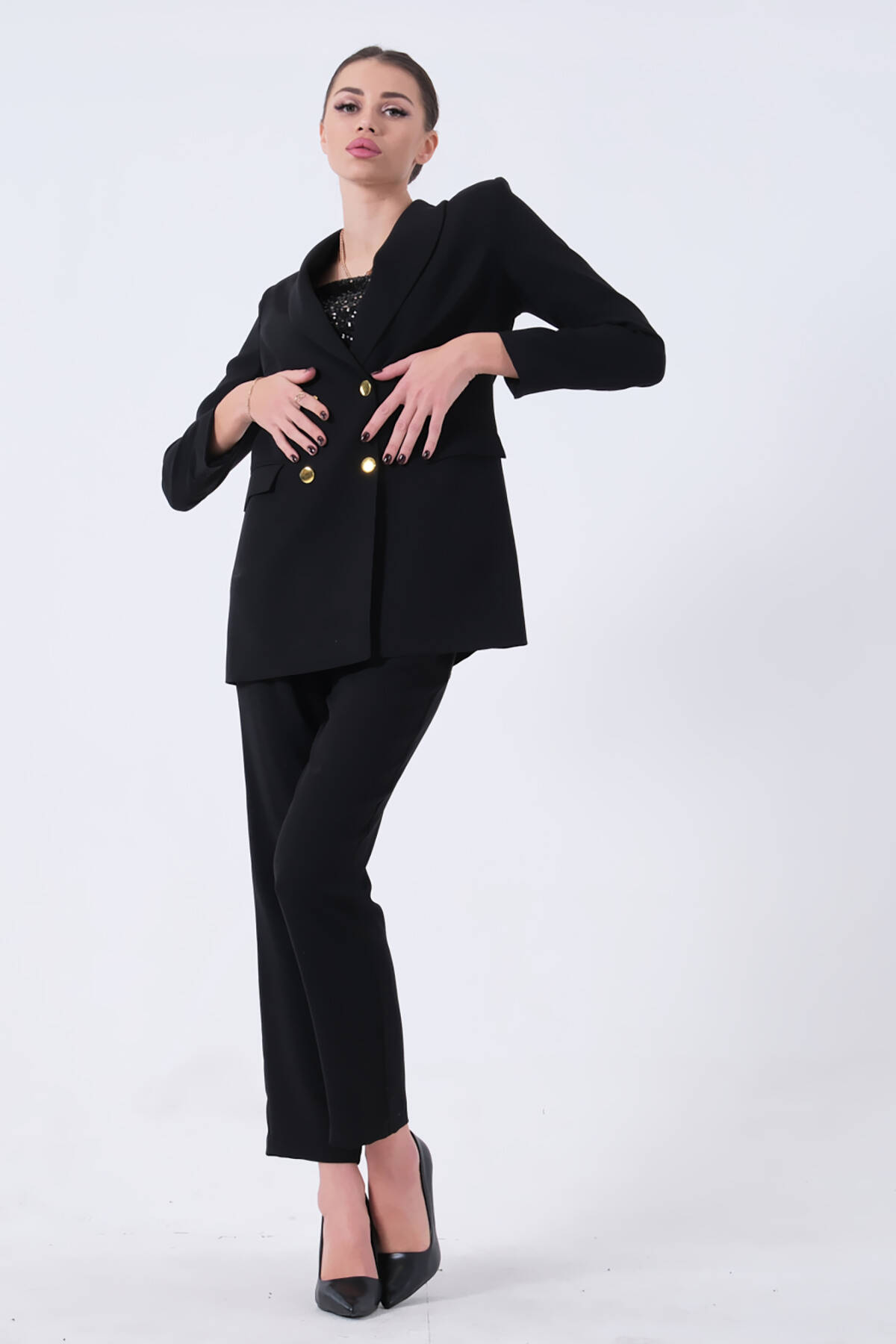 Siyah Blazer Ceket Pantolon İkili Takım 0106305.01 - Ardanewline