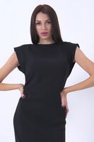 Siyah Büzgülü Elbise 0104022.01 - 7