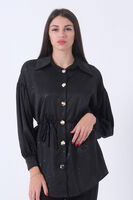 Siyah Gömlek Yaka Desenli Saten Tunik 45951991.01 - 2