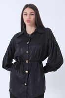 Siyah Gömlek Yaka Desenli Saten Tunik 45951991.01 - 3