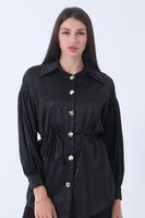 Siyah Gömlek Yaka Desenli Saten Tunik 45951991.01 - 4