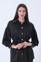 Siyah Gömlek Yaka Desenli Saten Tunik 45951991.01 - 6