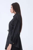 Siyah Gömlek Yaka Desenli Saten Tunik 45951991.01 - 7
