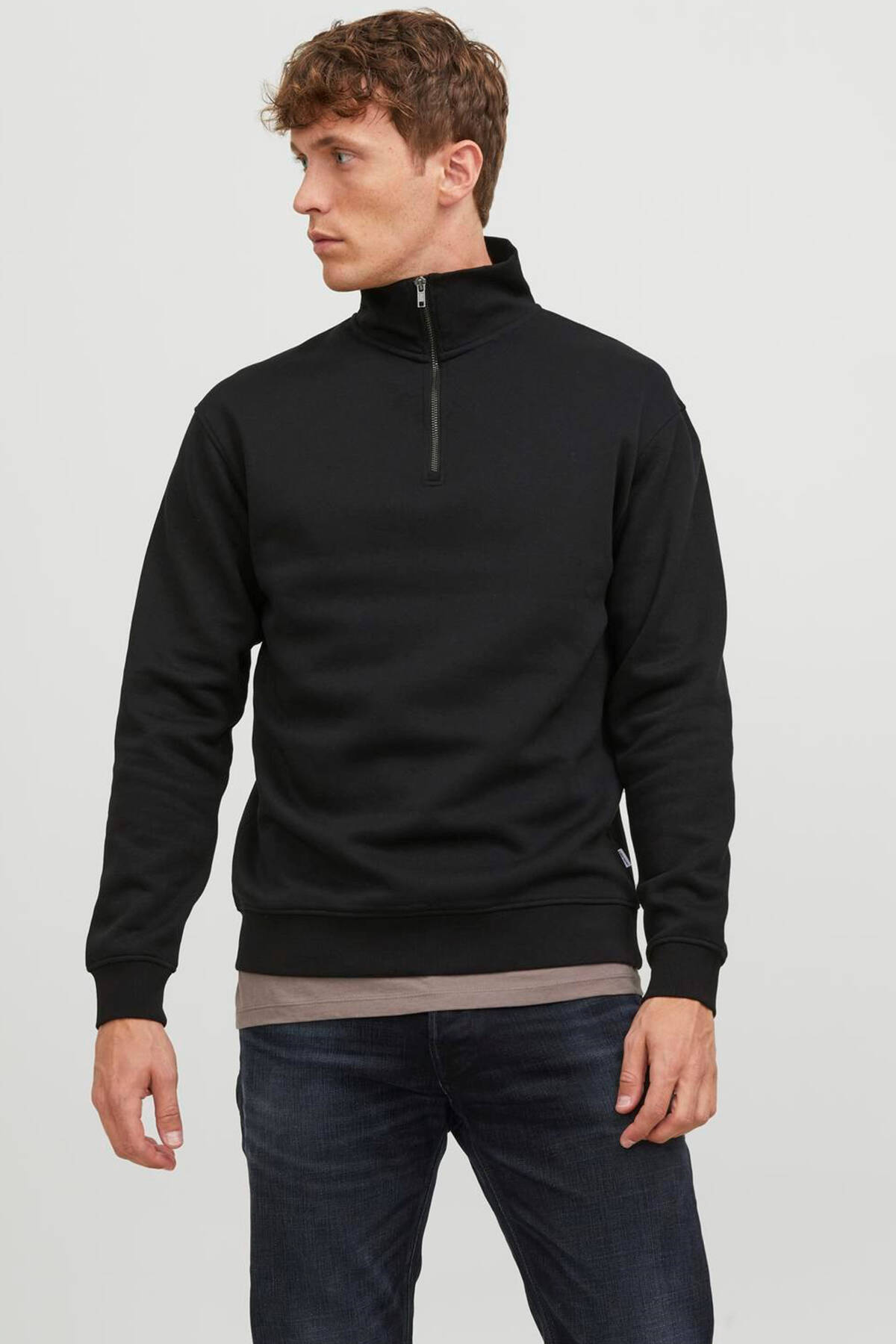Siyah Jack & Jones Jjebradley Half Zip Erkek Sweatshirt 12250747 77724K12250747.01 - Ardanewline