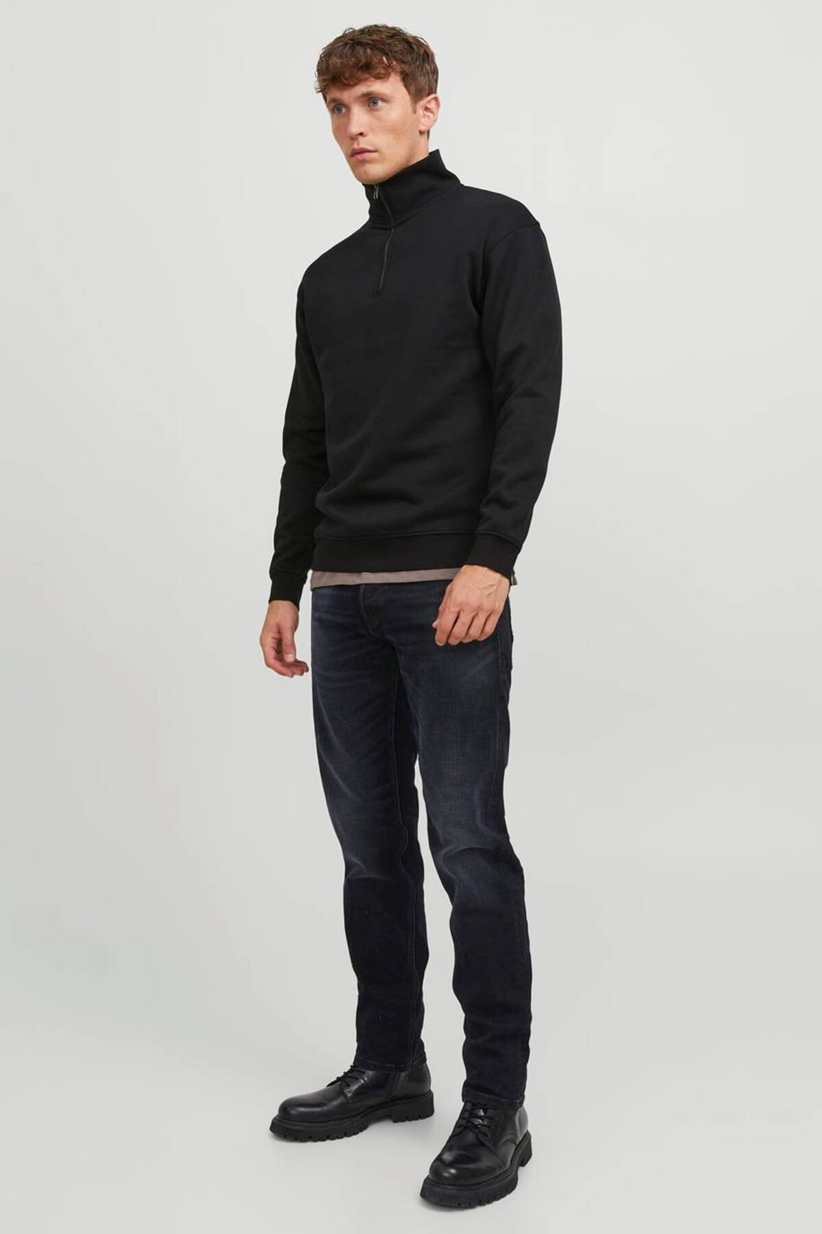Siyah Jack & Jones Jjebradley Half Zip Erkek Sweatshirt 12250747 77724K12250747.01 - Ardanewline (1)