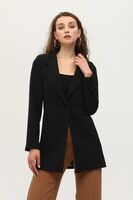Siyah Leopar Astar Detaylı Krep Blazer Ceket 0105120.01 - 9