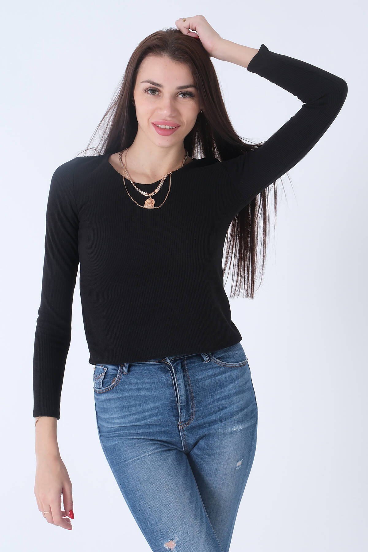 Siyah Örme V Yaka Kazak 0103012.01 - Ardanewline