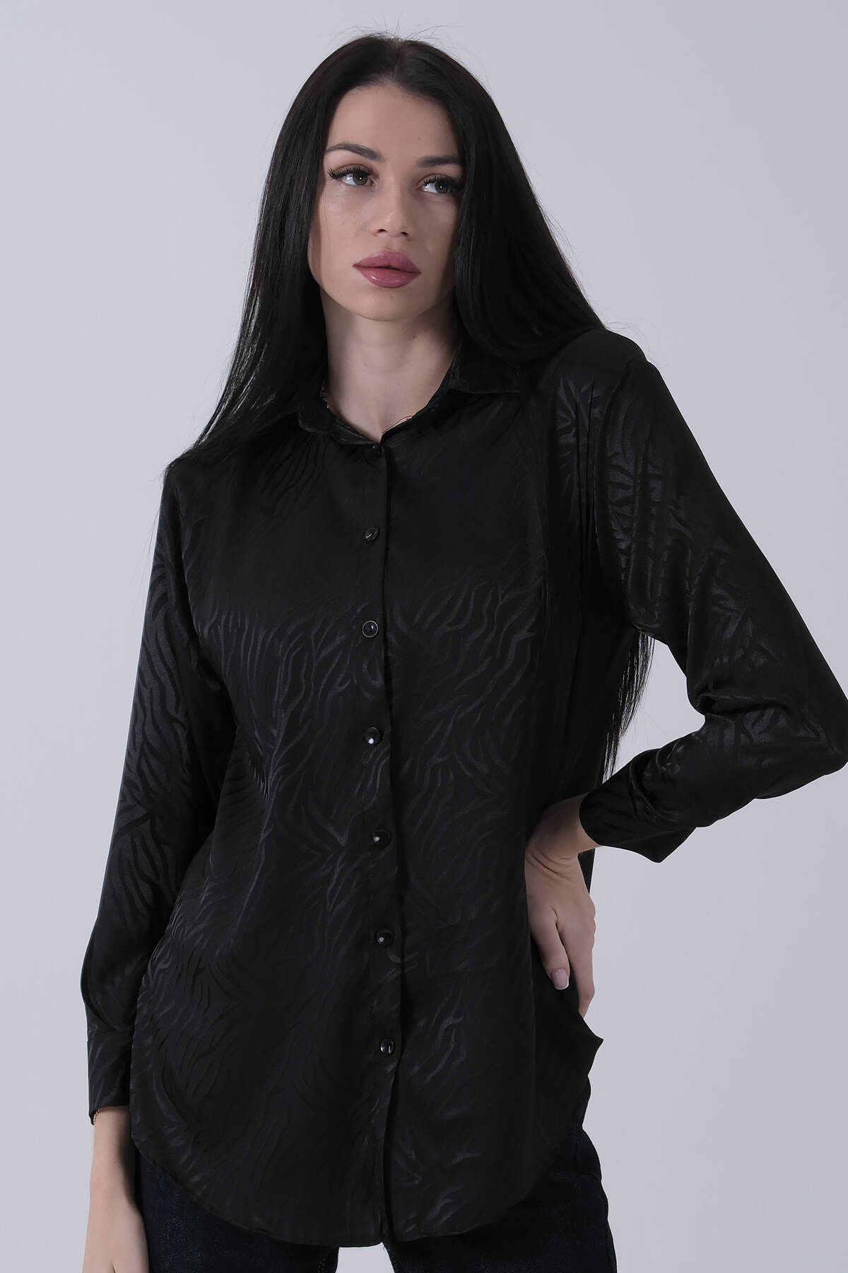 Siyah Oversize Jakar Bluz 3970274.01 - Ardanewline
