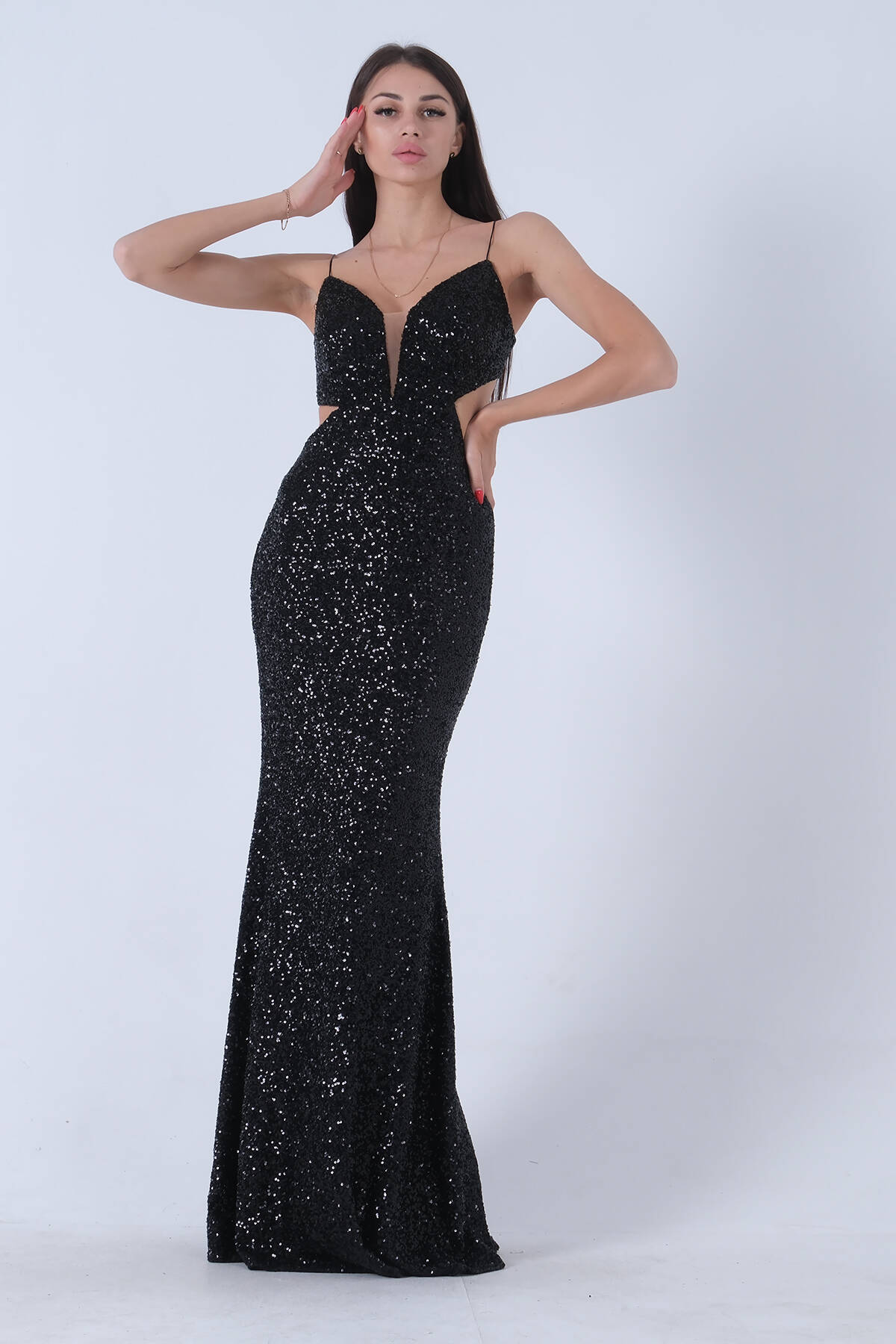 Siyah Payet Sırtı Açık Abiye 1302173.01 - Ardanewline (1)