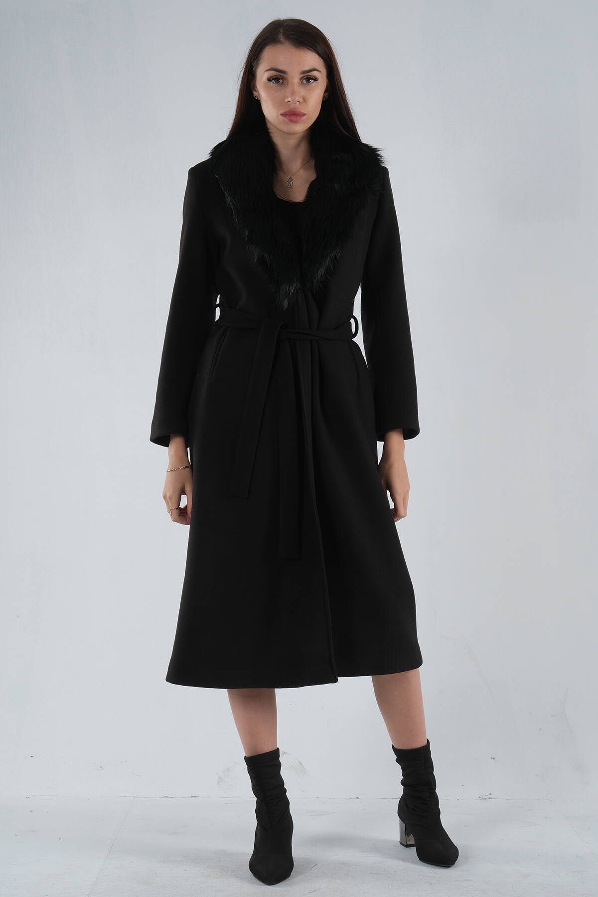 Siyah Seyyar Kürklü Astarlı Kaşe Kaban 0108070.01 - Ardanewline (1)