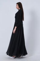 Siyah Şifon Vintage Tesettür Abiye 9705249.01 - 5