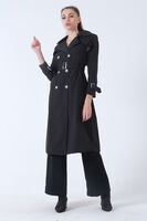 Siyah Su Geçirmez Slim Trençkot 0107128.01 - 3