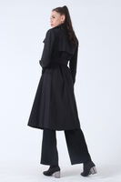 Siyah Su Geçirmez Slim Trençkot 0107128.01 - 5