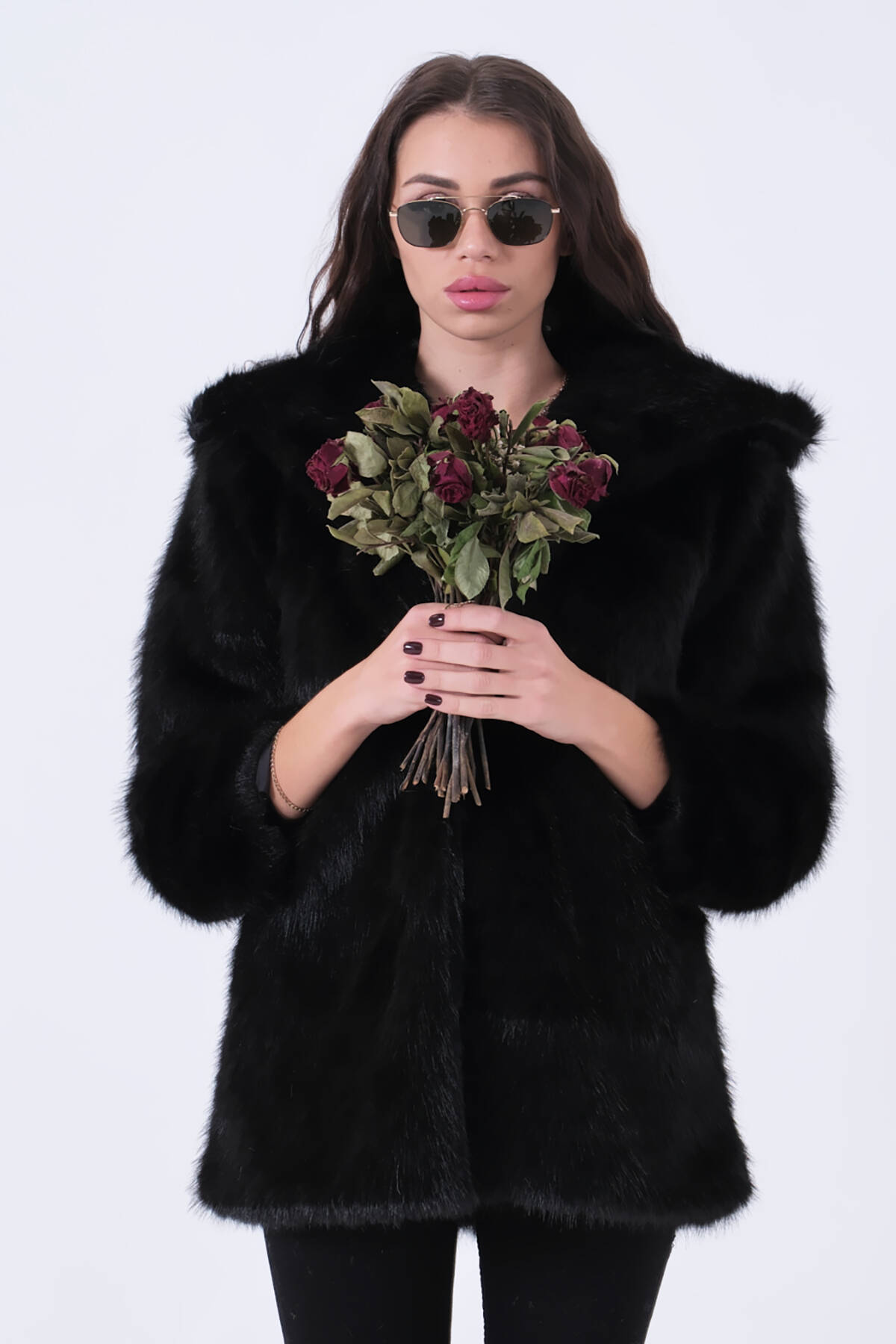 Siyah Uzun Lolita Kürk Kaban 31050729.01 - Ardanewline