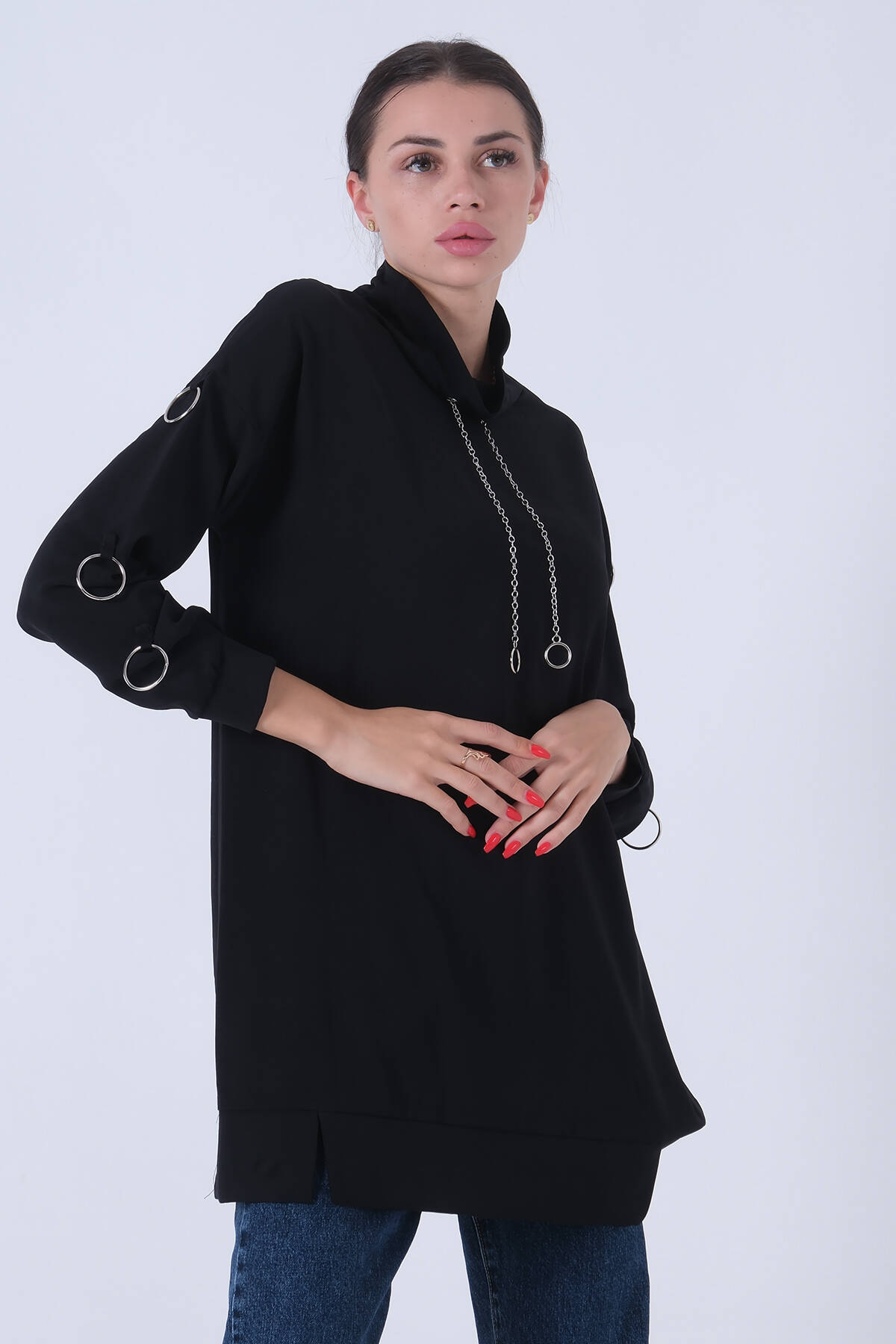 Siyah Zincir Ve Halka Detaylı Tunik 4631002.01 - Ardanewline (1)