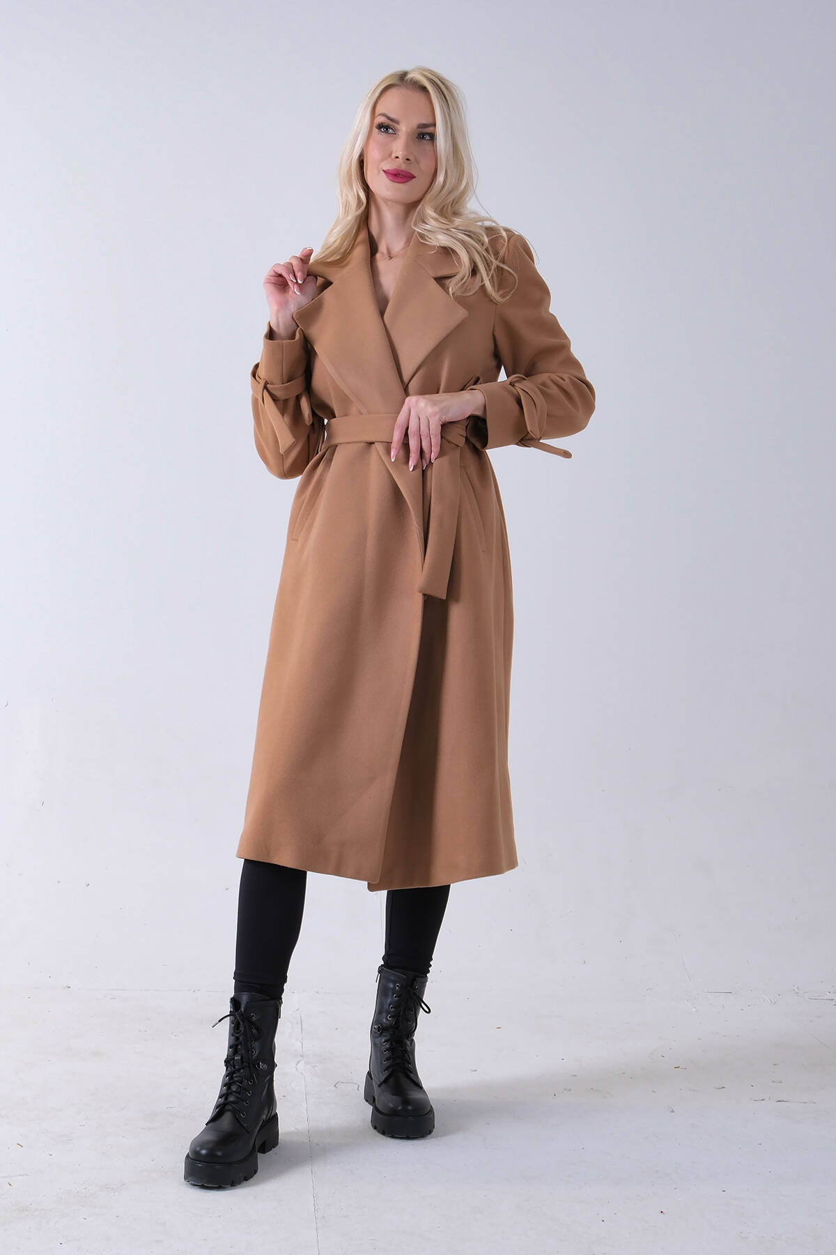 Sütlü Kahve Kol Bağlamalı Seyyar Kuşaklı Uzun Kaşe Kaban 41630051.374 - Ardanewline (1)