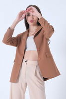 Sütlü Kahve Vatkalı Astarlı Blazer Ceket 0105110.374 - 3