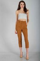 Taba Geniş Kemerli Bilek Paça Klasik Pantolon 0303553.39 - 1