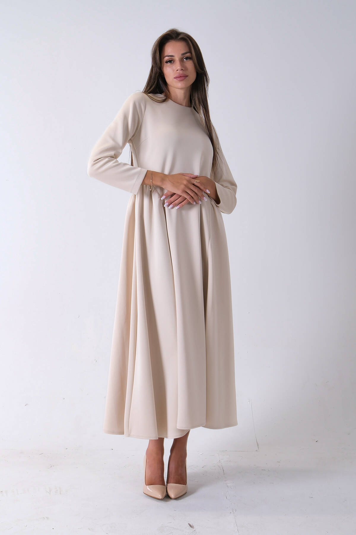 Taş Bisiklet Yaka Scuba Tesettür Elbise 4593445.50 - Ardanewline (1)