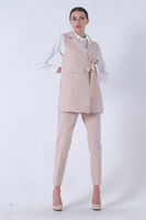 Taş Broş Detaylı Gömlek-Yelek-Pantolon 3'lü Takım 4595036.50 - 2