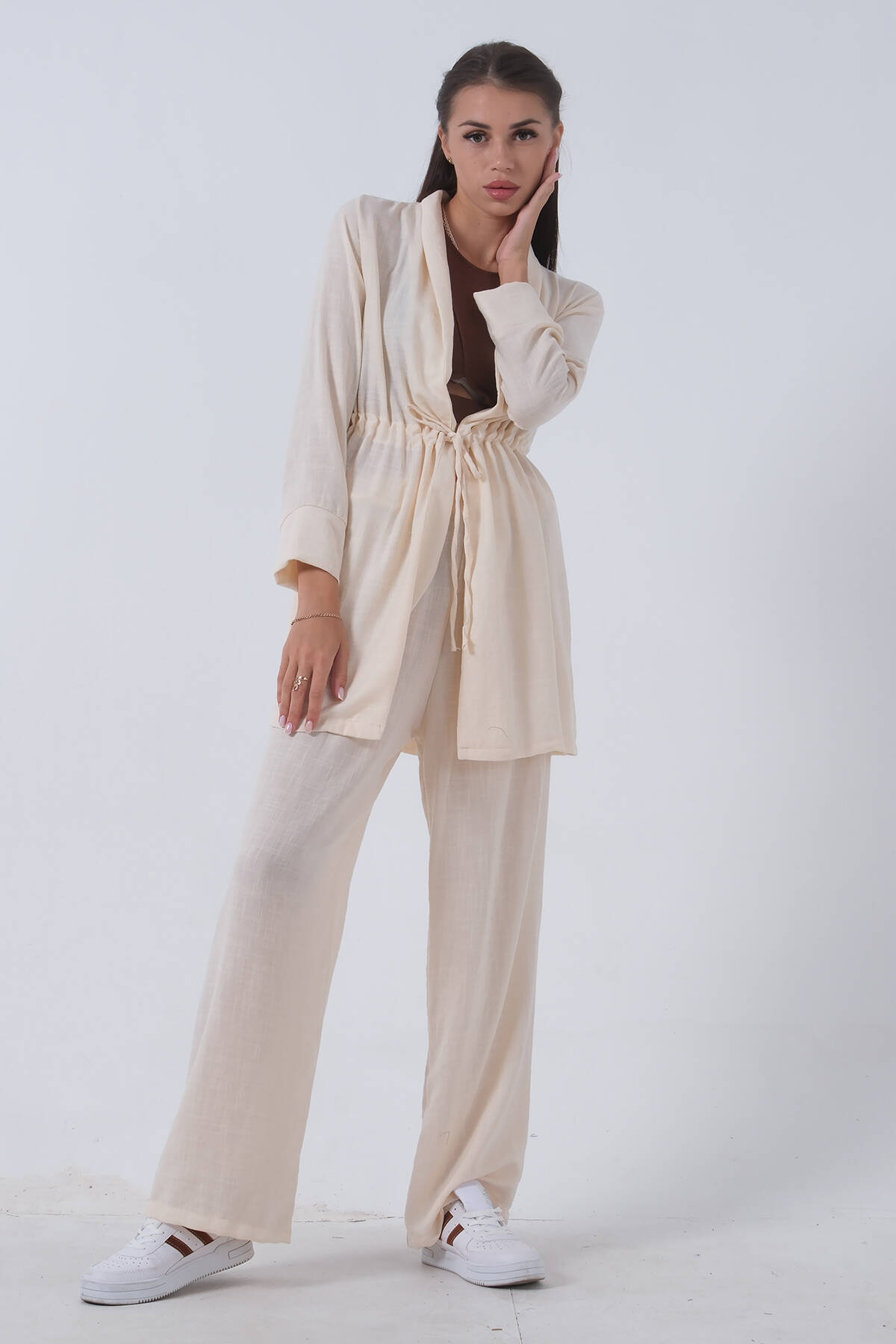 Taş Keten Pantolonlu Takım 0106319.50 - Ardanewline