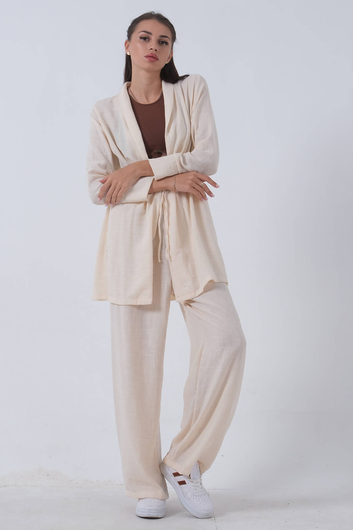 Taş Keten Pantolonlu Takım 0106319.50 - Ardanewline (1)