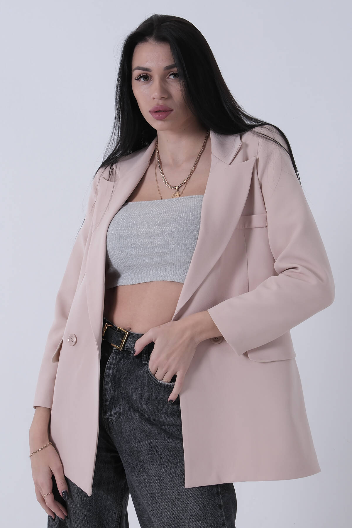 Taş Kruvaze 2 Düğmeli Flato Cep Detaylı Ceket 3971560.50 - Ardanewline