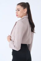 Taş Kruvaze Yaka Kaşe Crop Astarlı Blazer Ceket 0105125.50 - 5