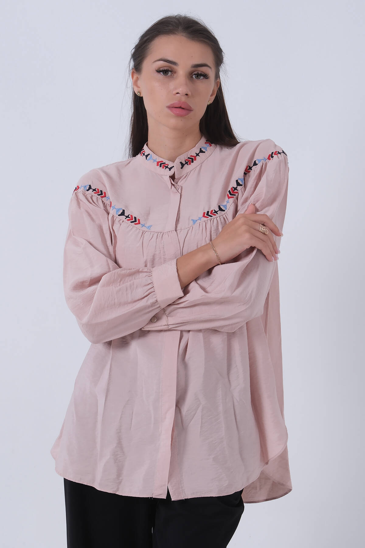 Taş Motif Desenli Hakim Yaka Gömlek 0806248.50 - Ardanewline (1)