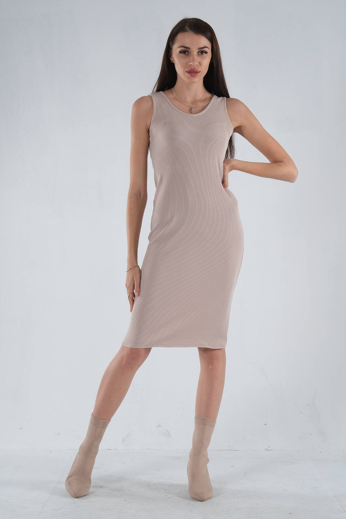 Taş Örme Kolsuz Triko Elbise 0104029.50 - Ardanewline