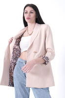 Taş Şal Yaka Leopar Astarlı Kruvaze Ceket 39711561.50 - 2