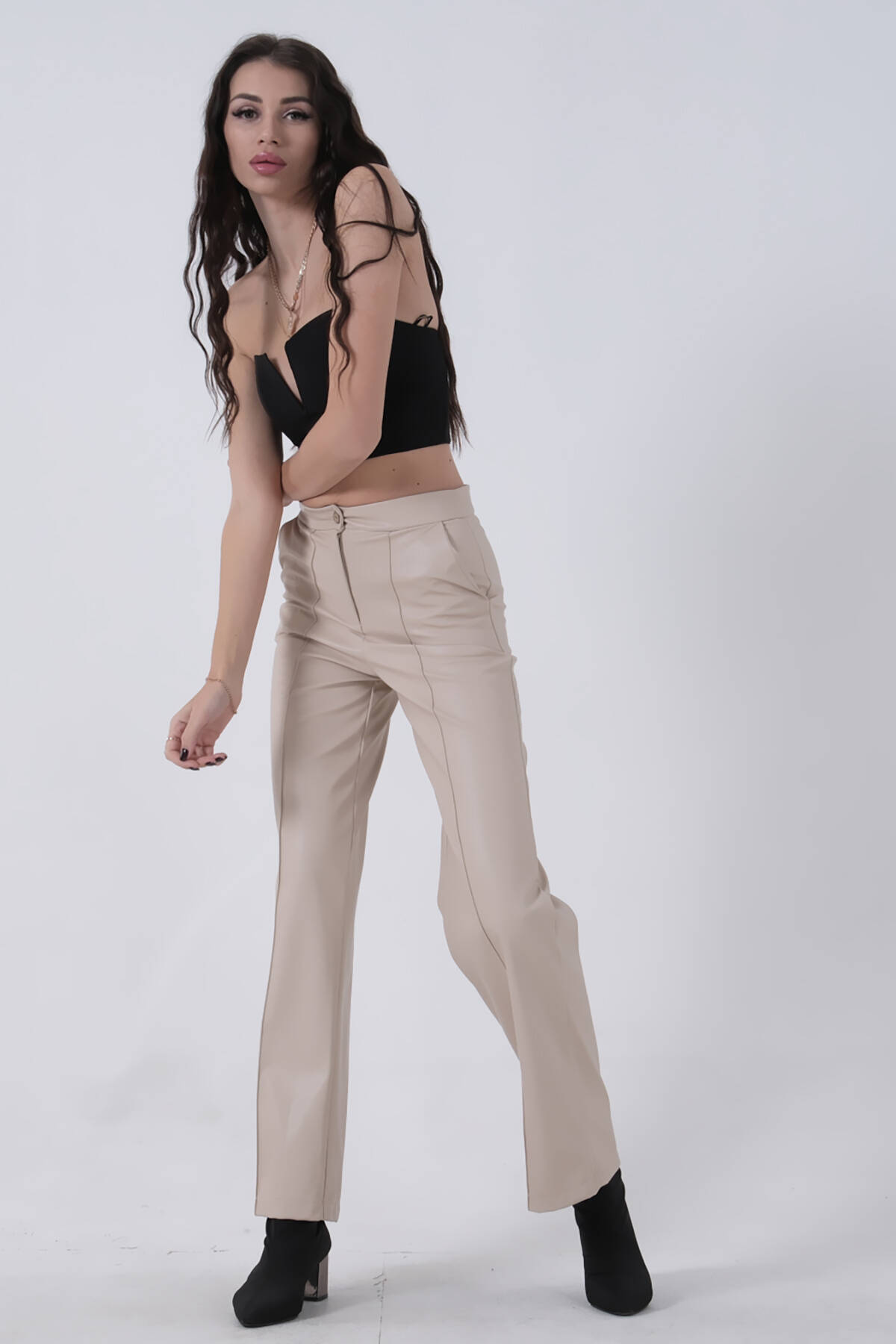 Taş Şardonlu Deri Pantolon 0102071.50 - Ardanewline (1)