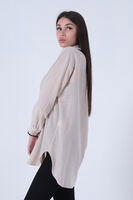 Taş Yaka Manşet Ön Pat Nakış Detaylı Tunik 3972952.50 - 6