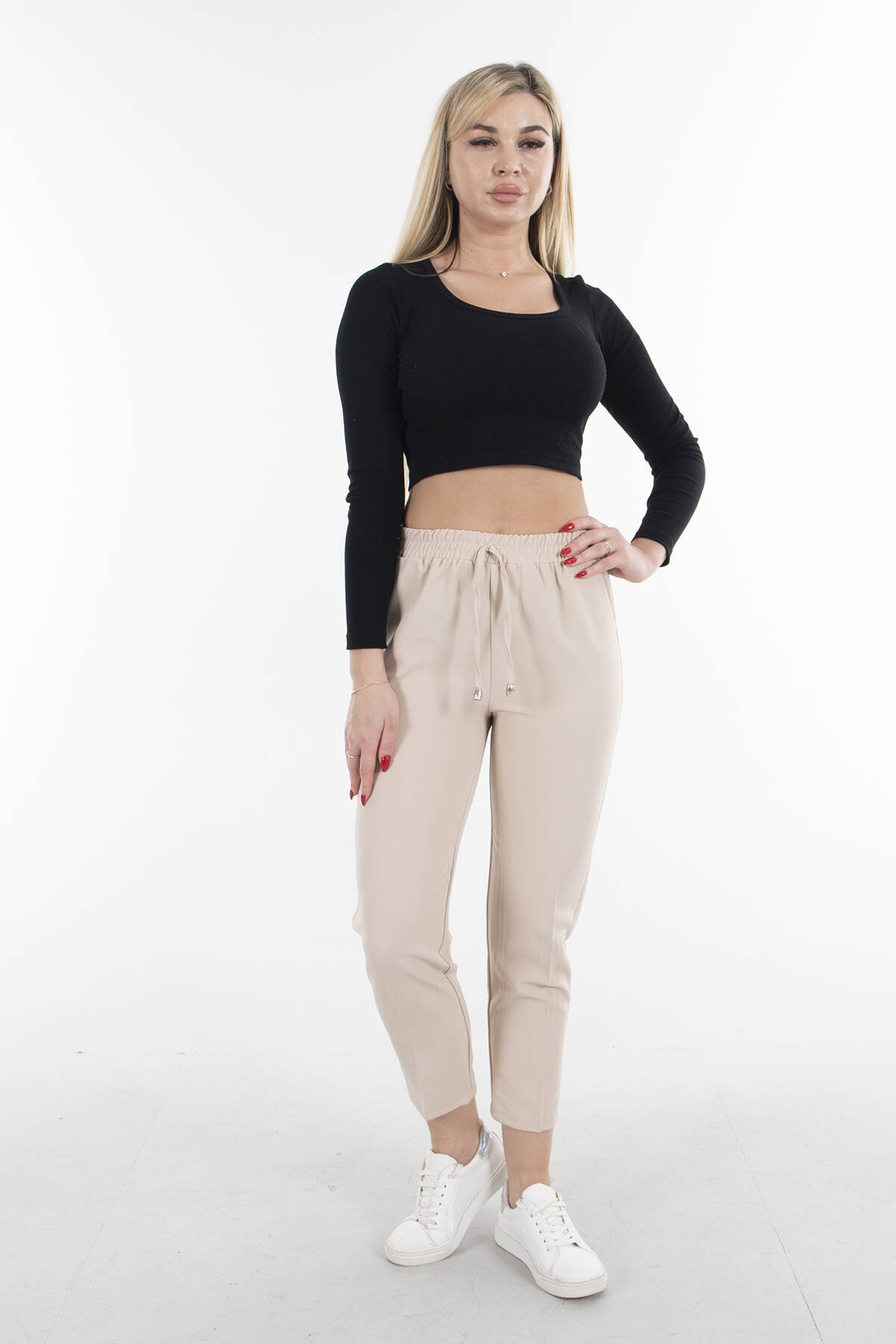 Taş Yüksek Bel Lastikli Pantolon 3101101.50 - Ardanewline