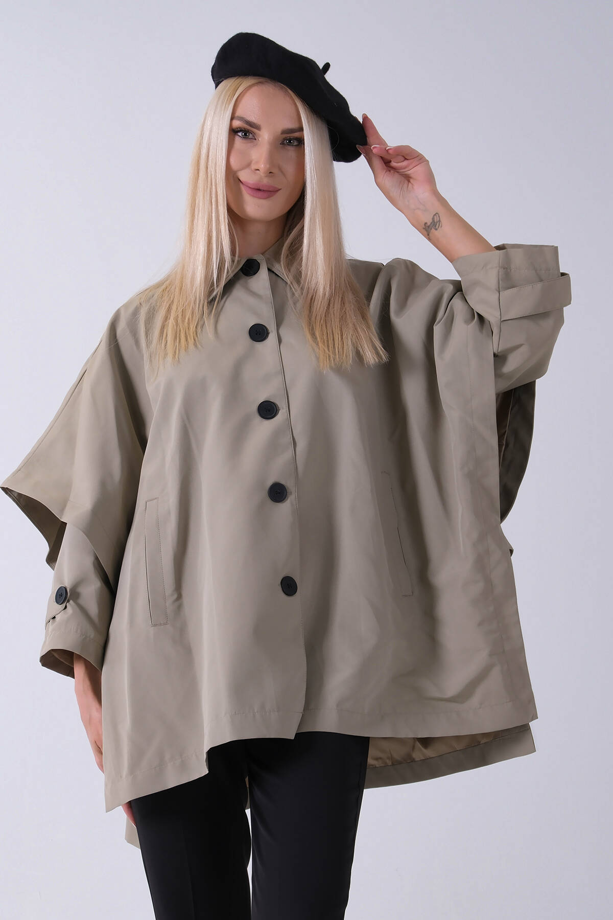 Vizon 5 Düğme Kapamalı Takma Kol Yandan Cepli Trenç 5309343.34 - Ardanewline