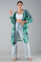 Yeşil Desenli Krep Kimono 0107129.07 - 1