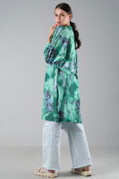 Yeşil Desenli Krep Kimono 0107129.07 - 4