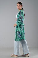 Yeşil Desenli Krep Kimono 0107129.07 - 6