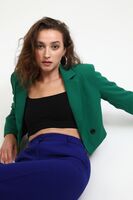 Zümrüt Astarlı Crop Blazer Ceket 0105118.123 - video