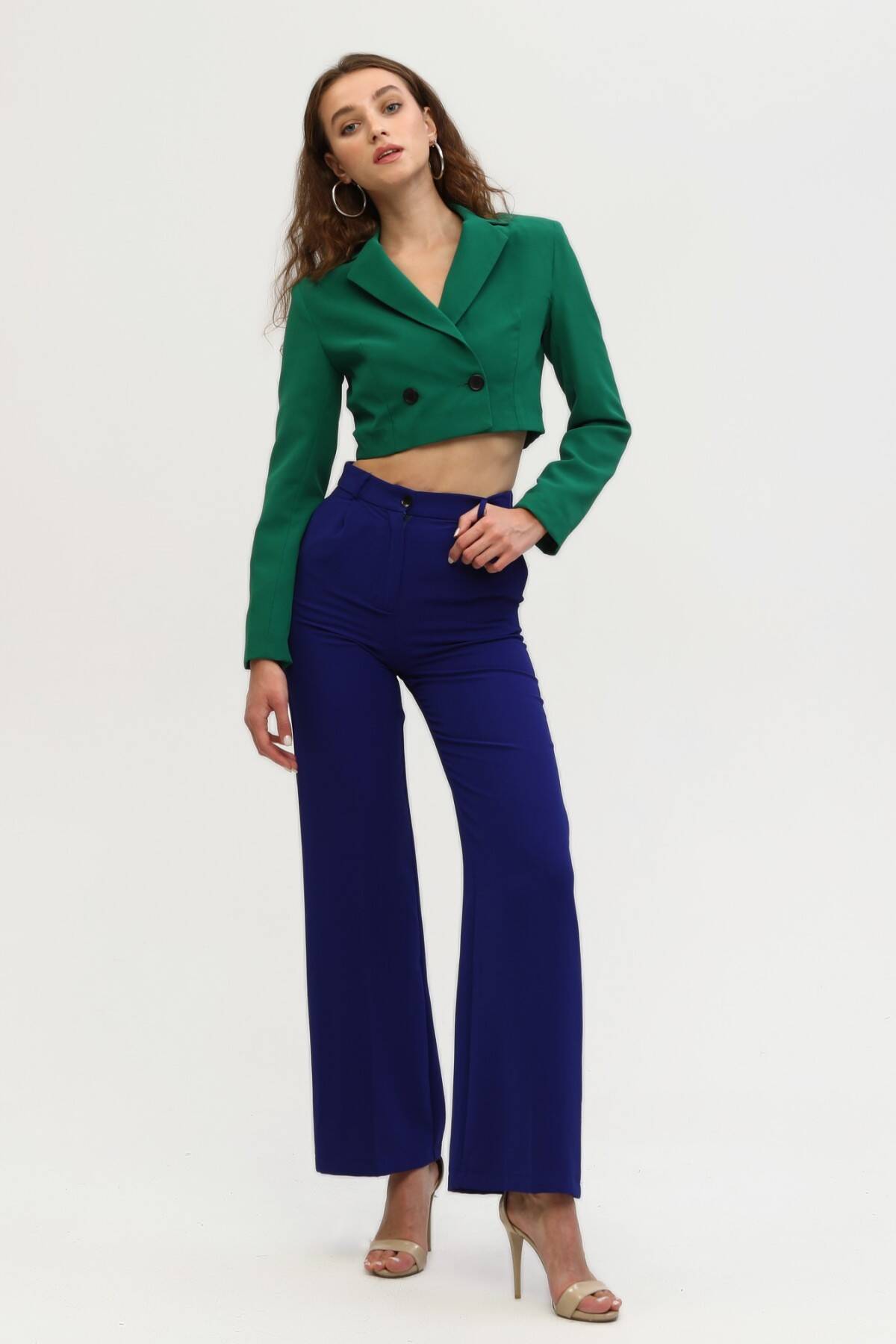 Zümrüt Astarlı Crop Blazer Ceket 0105118.123 - Ardanewline