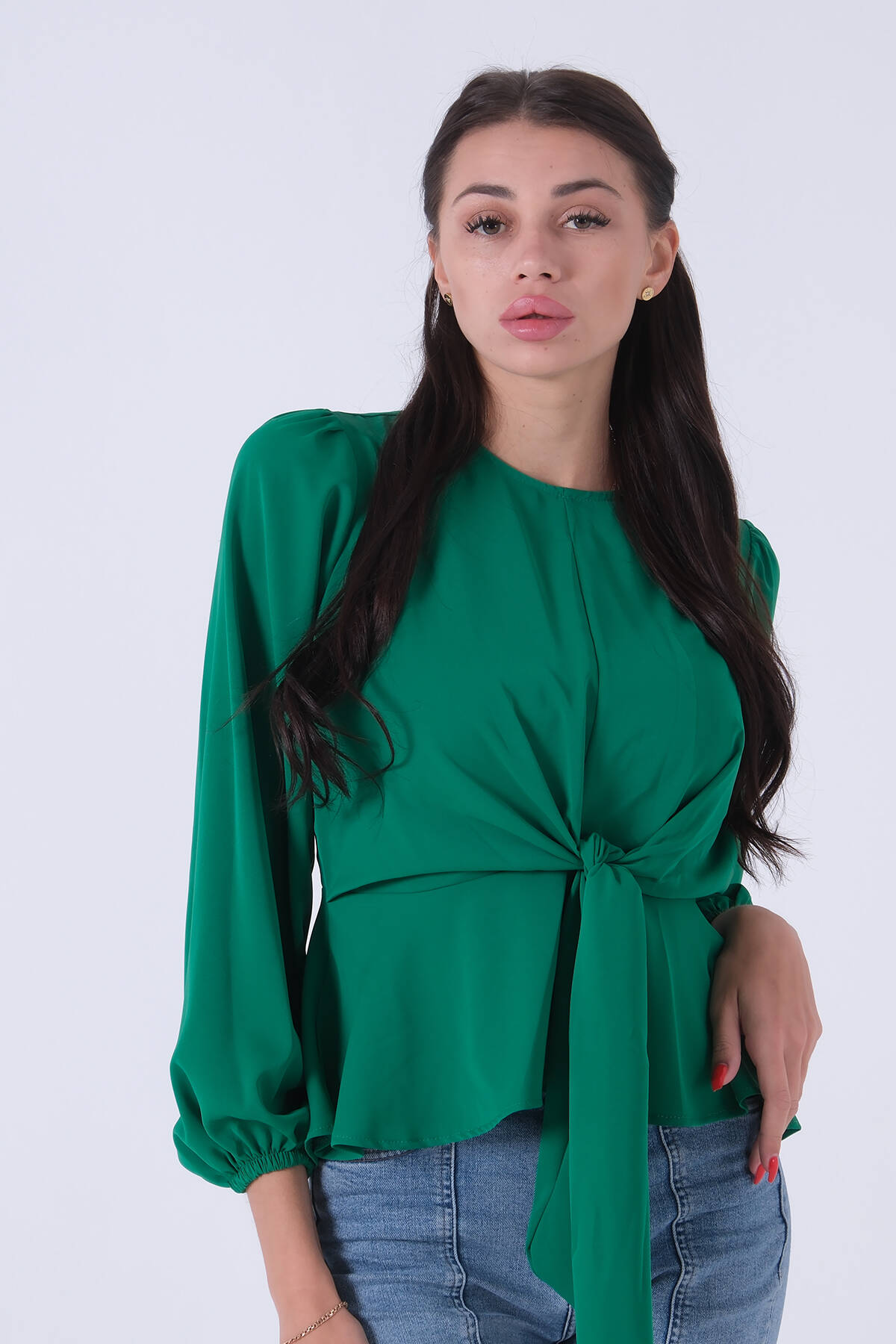 Zümrüt Beli Bağlama Detaylı Bluz 0806546.123 - Ardanewline (1)
