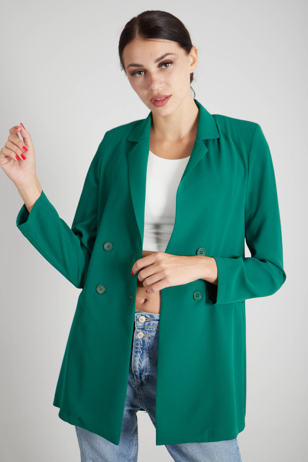 Zümrüt Klasik Yaka Astarsız Ceket 0105106.123 - Ardanewline (1)