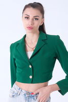 Zümrüt Metal Düğmeli Cep Görünümlü Crop Ceket 0105128.123 - 3