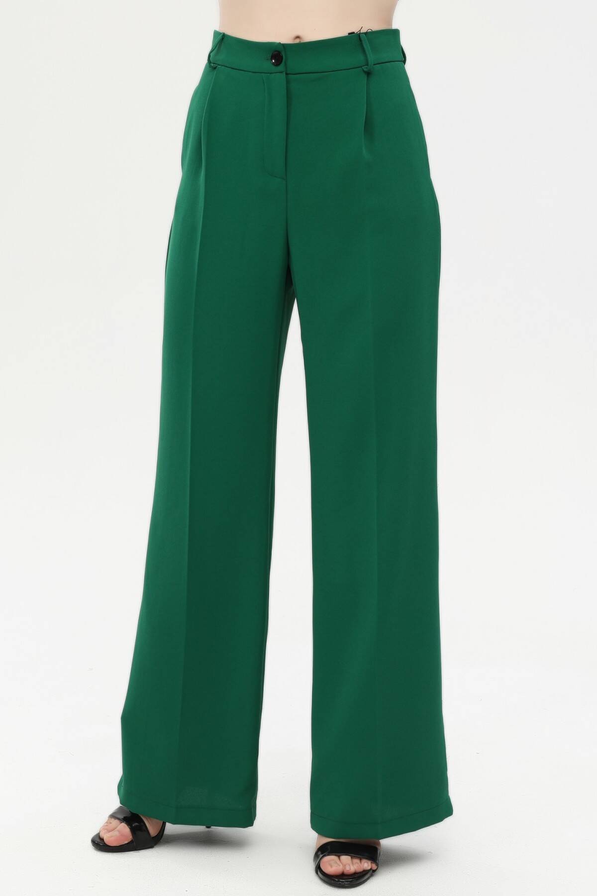 Zümrüt Yüksek Bel Pileli Palazzo Pantolon 0102066.123 - Ardanewline