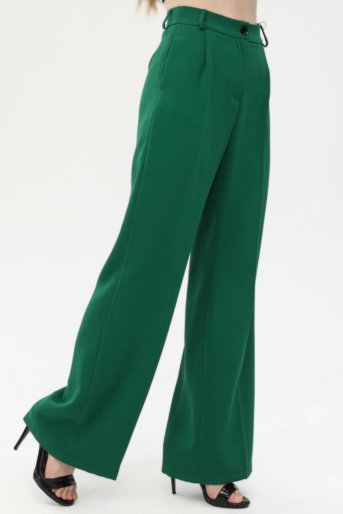 Zümrüt Yüksek Bel Pileli Palazzo Pantolon 0102066.123 - Ardanewline (1)